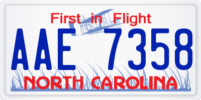 NC license plate AAE7358