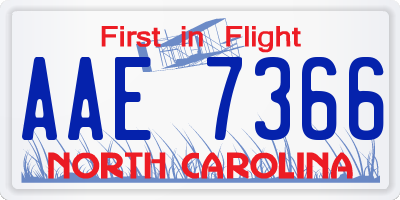 NC license plate AAE7366