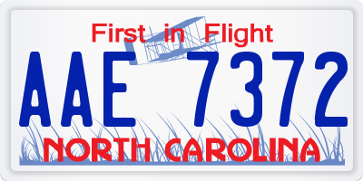 NC license plate AAE7372