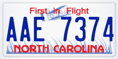 NC license plate AAE7374