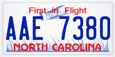 NC license plate AAE7380