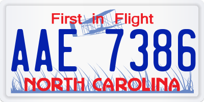 NC license plate AAE7386