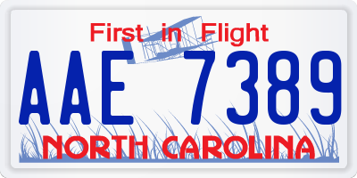 NC license plate AAE7389
