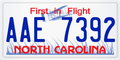 NC license plate AAE7392