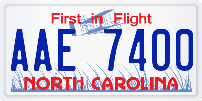 NC license plate AAE7400