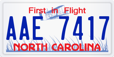 NC license plate AAE7417