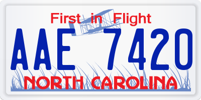 NC license plate AAE7420