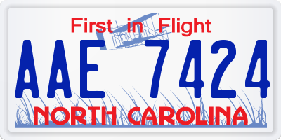 NC license plate AAE7424