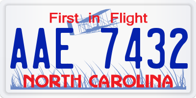 NC license plate AAE7432