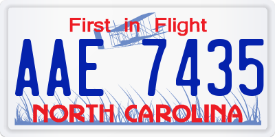 NC license plate AAE7435