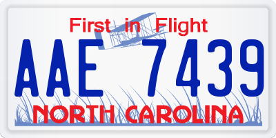 NC license plate AAE7439