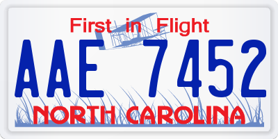 NC license plate AAE7452