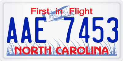 NC license plate AAE7453