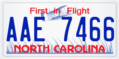 NC license plate AAE7466