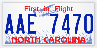 NC license plate AAE7470
