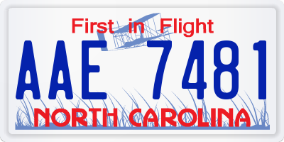 NC license plate AAE7481