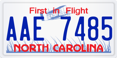 NC license plate AAE7485
