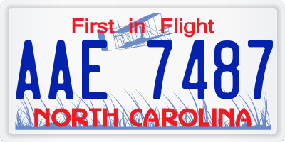NC license plate AAE7487