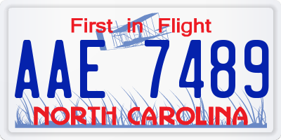 NC license plate AAE7489