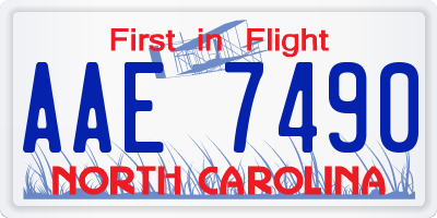 NC license plate AAE7490