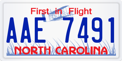 NC license plate AAE7491
