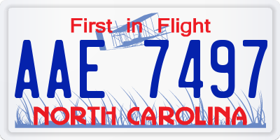 NC license plate AAE7497