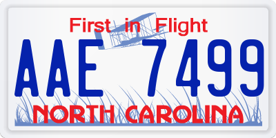 NC license plate AAE7499