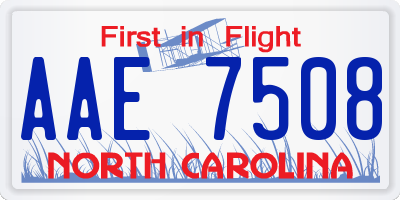 NC license plate AAE7508