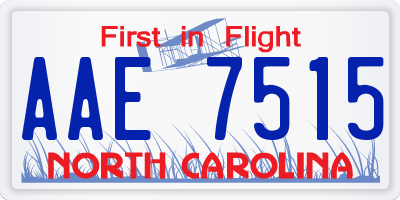 NC license plate AAE7515