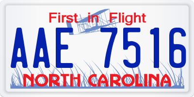 NC license plate AAE7516