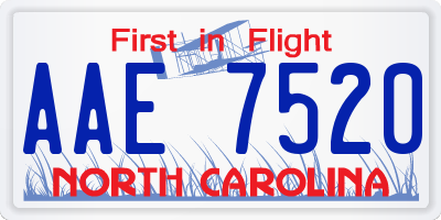 NC license plate AAE7520
