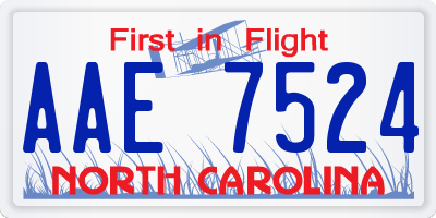 NC license plate AAE7524