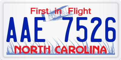 NC license plate AAE7526