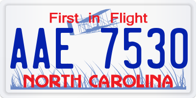 NC license plate AAE7530