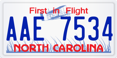 NC license plate AAE7534