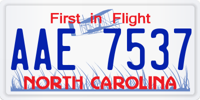 NC license plate AAE7537