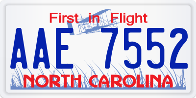 NC license plate AAE7552