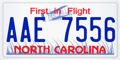 NC license plate AAE7556