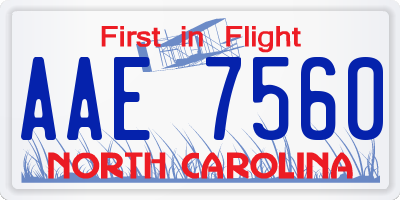 NC license plate AAE7560