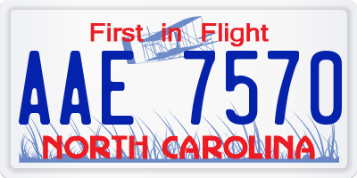 NC license plate AAE7570