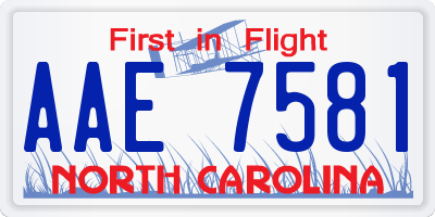 NC license plate AAE7581