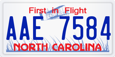 NC license plate AAE7584