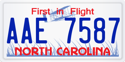 NC license plate AAE7587