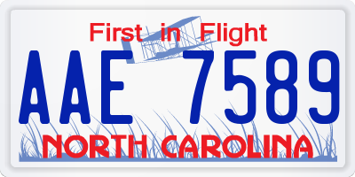 NC license plate AAE7589