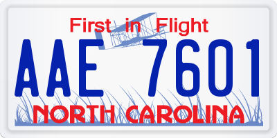 NC license plate AAE7601