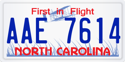 NC license plate AAE7614