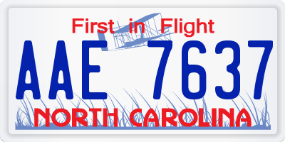 NC license plate AAE7637