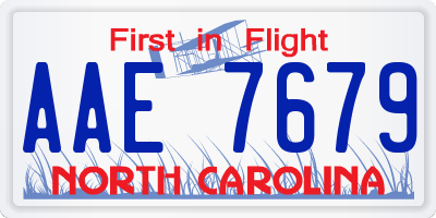 NC license plate AAE7679