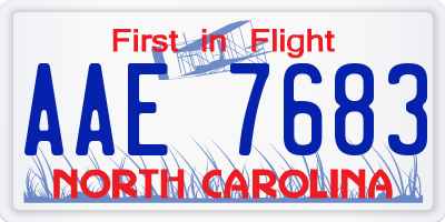 NC license plate AAE7683
