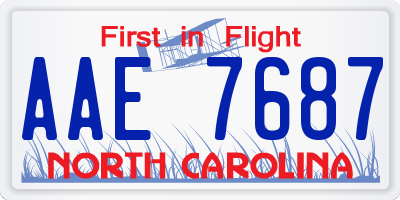 NC license plate AAE7687